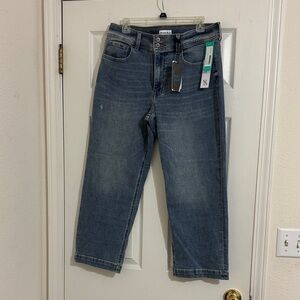 Stylish Cropped Retro Wide Leg Denim Jeans